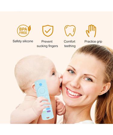 TV Remote Control Bite Ring Toy | Gum Massage & Coordination Aid for Babies | Light Blue Travel Essential - Buy Online on GoSupps.com
