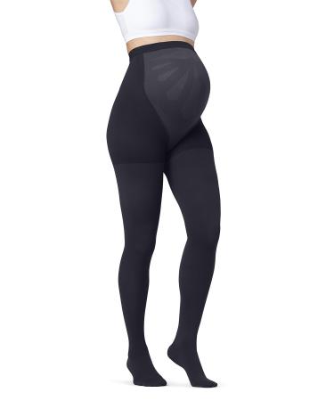 JOBST Maternity Opaque Compression Waist High Pantyhose Stockings Closed Toe 15-20 mmHg Moderate Support for Swollen Legs during Pregnancy Anthracite Large