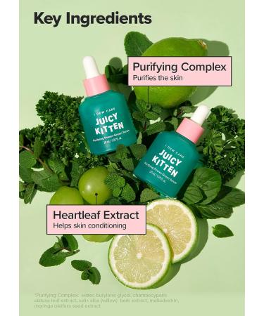 I Dew Care Juicy Kitten Face Serum - Purifying Power-Green Korean Skincare 1.01 Fl Oz - Buy Online on GoSupps.com
