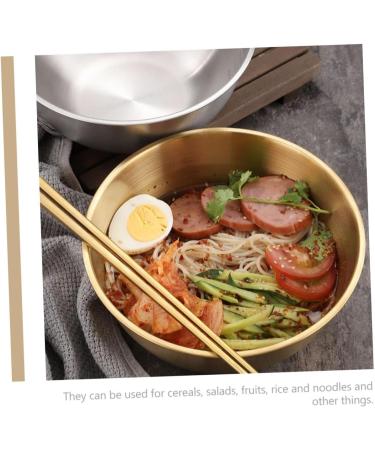 Alipis 2pcs Stainless Noodle Bowl Fruit Salad Daily Use Goldenx2pcs 17X17CMx2pcs - Buy Online on GoSupps.com