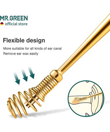 MR.GREEN 360آ° Spiral Ear Wax Removal Tool - Stainless Steel Ear Cleaner (Golden) - Buy Online on GoSupps.com