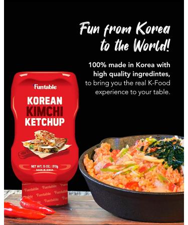 Funtable Korean Kimchi Ketchup - Spicy Tomato Condiment for Chickens, Nuggets, Wings, Fries, Nachos (13oz) - Buy Online on GoSupps.com