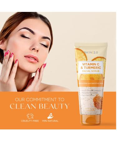 Vitamin C & Turmeric Face Scrub | Anti-Aging Exfoliating Scrub for Dark Spots & Blackheads - 6.76 Fl Oz / 200ML - Buy Online on GoSupps.com