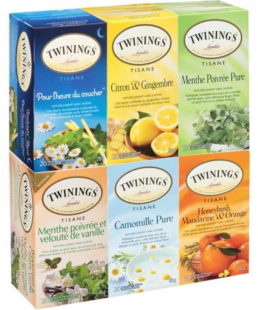 Twinings Herbal Tea Variety Pack Individually Wrapped Tea Bags | Naturally Caffeine-Free | 20 Count (Pack of 12) Two 20 Count Boxes of Each Calming Herbal Tea Flavor | Enjoy Hot or Iced Herbal Tea Variety Pack 20 Count (Pack of 12) - Buy Online on GoSupps.com