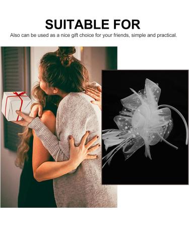 Lurrose Black Fascinator Fascinators for Women White Fascinator Net Yarn Hairband Wedding Hair Accessories Festival Hair Piece for Women and Girls Silk Bonnet - Buy Online on GoSupps.com