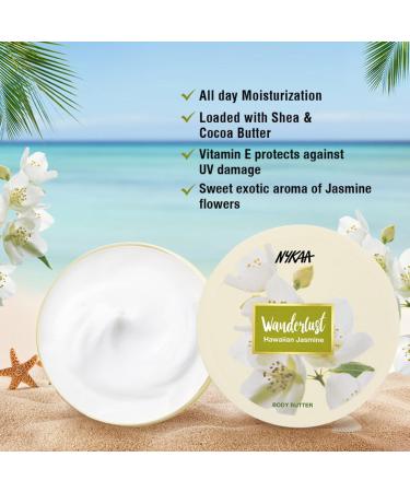 Nykaa Naturals Wanderlust Body Butter - Hawaiian Jasmine - Vegan Cruelty-Free - Enriched with Shea Cocoa Butter & Almond Oil - 6.7 oz - International Shipping Available - Buy Online on GoSupps.com