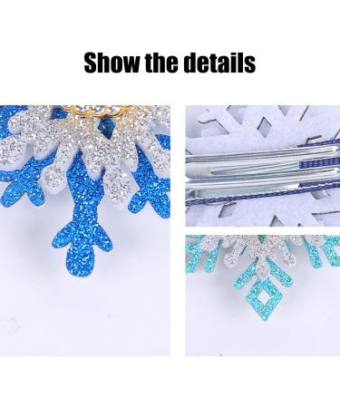 Christmas Themed Snowflake Hair Grip Elegant Christmas Snowflake Hair Clip Embellished with Rhinestones Blue Heart Model - Buy Online on GoSupps.com