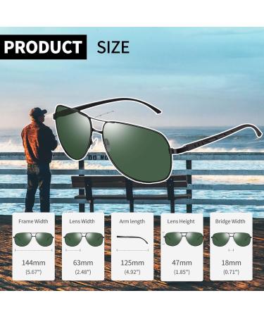 Joopin Polarised Al-Mg Metal Sunglasses | UV Protection for Men & Women | Double Bridge Aviation Design | Ideal for Driving | Black Frame G15 Lens - Buy Online on GoSupps.com