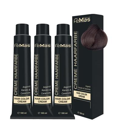 Femmas hair color 3x light brown 5 i professional cream hair color with argan oil keratin & ceramids I as a permanent hair color or tint for radiant durable color results I 100 ml light brown