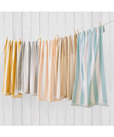 Great Bay Home Large Beach Towel Set of 4 - Soft Cabana Striped 100% Cotton Towels - Lightweight & Quick Dry - 30 x 60 Inches - Multicolor Pack - Buy Online on GoSupps.com