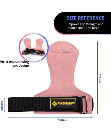 Manueklear Pink Leather Weightlifting Wrist Straps for Deadlifts & Powerlifting - Men/Women - Buy Online on GoSupps.com