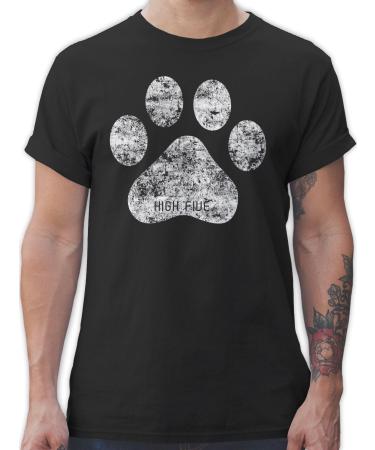 Shirtracer - T-Shirt Men - Gift for Dog Owners - High Five Dog Paw 1 Black 4XL Large Sizes