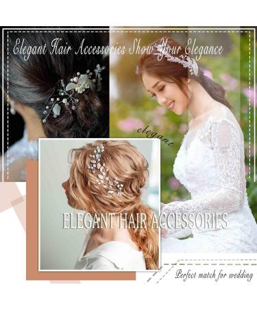 Wendalern Wedding Flower Hair Pin Crystal Pearl Flower Bridal Hair Pieces Gold Pearl Rhinestone Floral Petal Hair Barrette Headwear Hair Accessories for Women Girls Styling - Buy Online on GoSupps.com