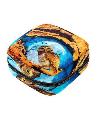 Menstrual Bag with Zipper for Women Girls (Owl)
