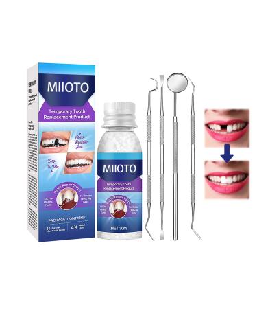 Temporary tooth repair kit dental adhesive set formable artificial teeth formable thermal pearls provisional dentures temporary dental repair pearls multi -purpose false teeth to fix missing