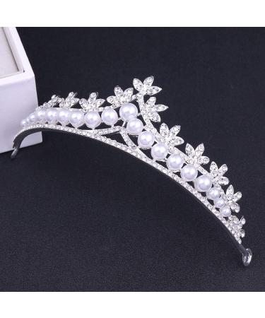 Tiaras and Crowns for Women  Aprince Wedding Tiara for Women Girls Princess Crowns Hair Accessories for Bride Rhinestone Pearl Tiaras for Prom Party Christmas Hollwee Costume