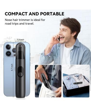 Nose Hair Trimmer for Men & Women | Rechargeable Painless Ear & Eyebrow Clippers | Dual Edge Blades Grooming Kit - Electric Beard & Body Care - Buy Online on GoSupps.com