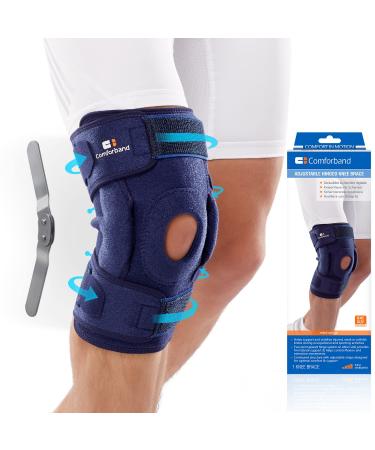 Comforband Adjustable Hinged Knee Brace  with Dual Side Hinges Open Patella   Stabilizing Knee Brace for ACL PCL MCL Ligament Injuries  Meniscus Tear  Arthritis  Injury Recovery  Surgery Recovery  Sprains  Running  Skiin...
