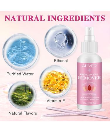 Nail Glue Remover for Press on Nails 60ml Vitamin E False Nail Remover for Fake Nails Nail Polish Remover Acrylic Nail Tips with Cuticle Pusher Adhesive False Nail Remover Accessories for Nail Art - Buy Online on GoSupps.com