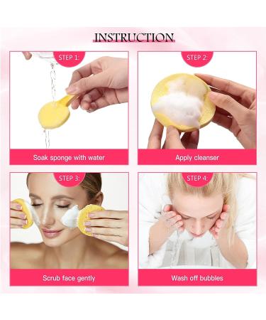 300 Piece Soft Face Cleansing Sponge Set | Makeup Removal, Exfoliating & Facial Care | Pink, Purple, Blue, Yellow, Green Colors | Ideal for Women & Girls - Buy Online on GoSupps.com