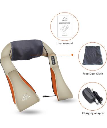 Snailax Wireless Neck Massager | Shiatsu Massage Device with Heat | Portable Pain Relief for Neck & Back | Perfect Gift for Men & Women - Khaki - Buy Online on GoSupps.com