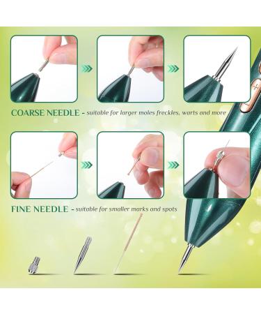 Augot Skin Tags Removal Pen Professional Mole Remover Pen kit Portable USB Rechargeable Skin Tag Removal Pen with 9 Modes LCD Display Replaceable Needles for Wart Freckle (Dark Green) - Buy Online on GoSupps.com