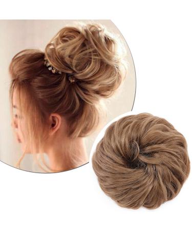 Silk-Co hair part with rubber band dutt with hair wavy soft dutt hair part with rubber band 45 g lured hair thickening hair extensions messy bun updos dark blond curly 45 g dark blonde