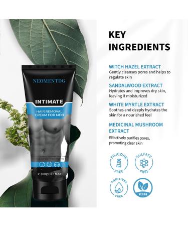 NEOMENTDG Hair Removal Cream for Men - Sensitive Formula for Intimate Areas 3.5 Fl. Oz - Buy Online on GoSupps.com