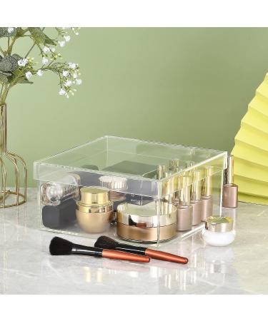 Clear Acrylic Square Cube Storage Box with Lid - 7.9x7.9x3.9 Inches for Jewelry, Coins, Crafts - Organizers for Home & Sewing Supplies - Buy Online on GoSupps.com