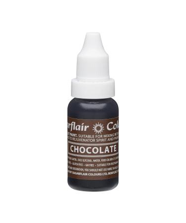 Sugarflair Chocolate Liquid Food Colouring Droplet For Colouring Royal Icing Sugarpaste Buttercream Sugarpaste Also For Painting & Can Be Used With An Airbrush - 14ml