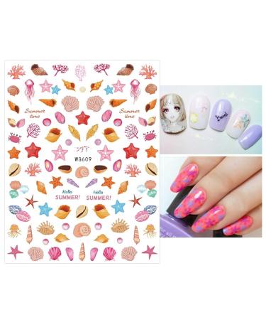 Summer Ocean Nail Art Stickers - Self-Adhesive Fish, Beach Turtle, Whale Decals for Nail Design - Buy Online on GoSupps.com