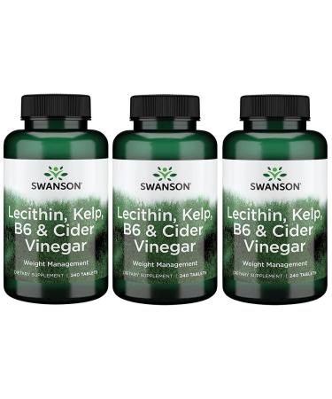 Swanson Lecithin Kelp B-6 & Cider Vinegar 240 Tabs (3 Pack)