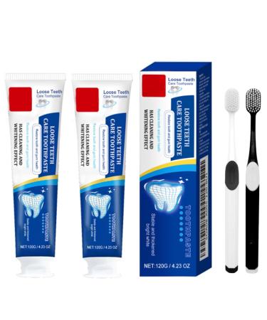 Loose Teeth Care Toothpaste Loose Teeth Repair Toothpaste oose eeth oothpaste for Enamel Protection and Tooth Strengthening Fresh Breath (2 Pcs)