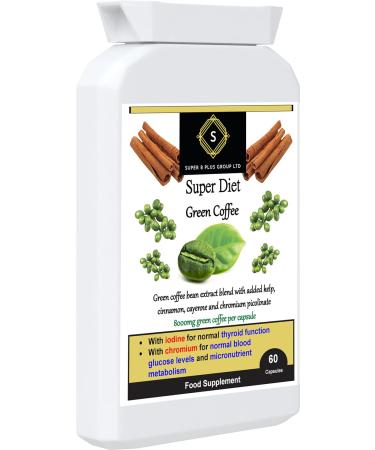 Super Diet Green Coffee Bean Extract 8000mg 60 Capsules Fitness & Energy Vegan Gluten Free Dairy Free Natural Supplement Super B Plus Group Ltd - Buy Online on GoSupps.com