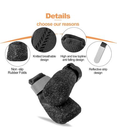 Waterproof Dog Boots - Non-Slip Paw Protection Shoes with Adjustable Reflective Straps for All Sizes - 4 Pieces (Size M Black) - Buy Online on GoSupps.com