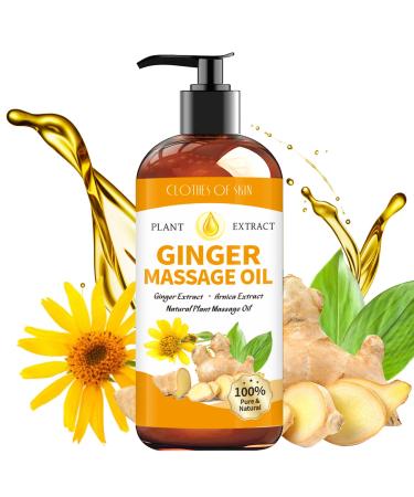 Ginger Oil Massage Oil for Massage Therapy Ginger Oil Lymphatic Drainage Massage Sore Muscle Massage Oil Natural Ginger Body Oil for Gua Sha Massage with Arnica Oil-Warming Relaxing Soothing Muscles
