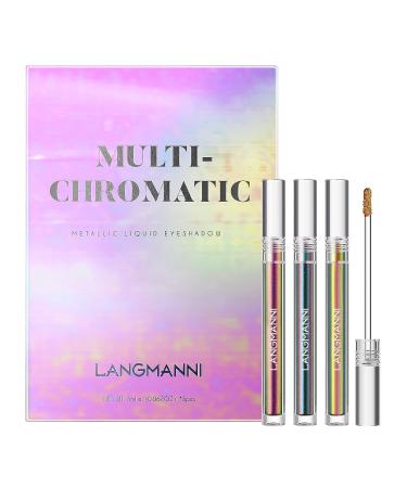 Multichrome Metallic Liquid Glitter Eyeshadow Set - 3 Colors | Long Lasting & Quick Drying | High Holographic Sparkle | Women's Makeup Kit - Buy Online on GoSupps.com
