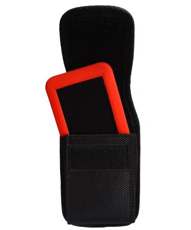 SNK (LCGMG6-V2BK) Large Premium Pouch (Not Include Silicone Case) for Dexcom Receiver G6 CGM with Protective Case on