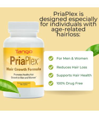 PriaPlex Natural Hair Growth Supplement for Men and Women - Supports Healthy Hair Regrowth - 180 Caplets - Buy Online on GoSupps.com