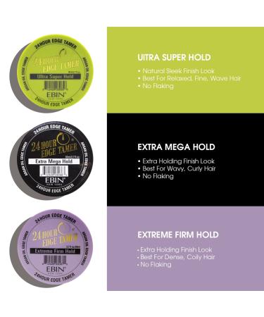EBIN NEW YORK 24 Hour Edge Tamer Ultra Super Hold 2.7Oz - Argan Oil & Castor Oil for Shine & Smooth Texture - No Flaking, No Residue - 2.7 Fl Oz - Buy Online on GoSupps.com