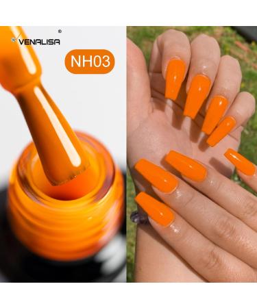Venalisa 7.5ml Neon Orange Color Nail Gel Polish For Nail Art Manicure Top Coat Soak Off Enamel UV Gel Varnish - Buy Online on GoSupps.com