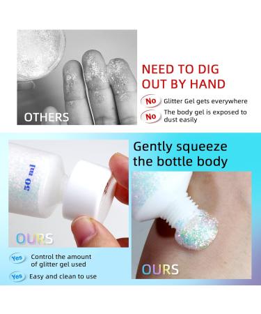 Buy Prreal Body Glitter Gel 50ml - Holographic Face & Body Sequins Chunky Glitter for Makeup Festival Ready Phantom Blue - Buy Online on GoSupps.com