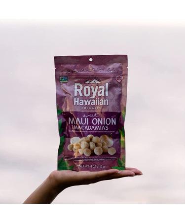 Royal Hawaiian Orchards Sweet Maui Onion Macadamia Nuts - Gluten-Free, Vegan, Non-GMO, Kosher - 4 oz (2 Pack) - Buy Online on GoSupps.com