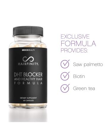 Hairfinity DHT Blocker & Healthy Hair Formula - Hair Growth Supplement with Saw Palmetto, Biotin & Vitamins - Stop Hair Loss & Regrow Hair - Vegan - 60 Veggie Capsules - Buy Online on GoSupps.com