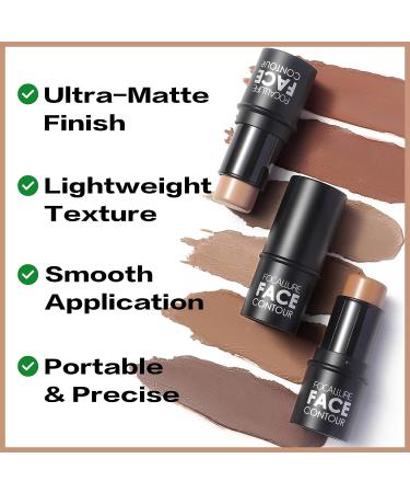 FOCALLURE Cream Contour Stick Matte Bronzer Stick - Professional Face Contouring Makeup in TORTILLA #09 - Buy Online on GoSupps.com
