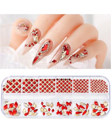 Clear Nail Rhinestones Crystal Nails Gems Stones Mixed Flat Back Rhinestones Gems for DIY Nail Art Supplies Nail Crystals Rhinestones Kit for Nail Art - Buy Online on GoSupps.com