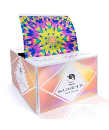 Vellen Hair Embossed Aluminium Hair Foil Sheets, Hair Foils for Highlighting, Non-slip Textured - 500 Sheets - Sunflower