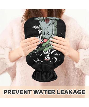 NAANLE Skull Skeleton Guitar Hot Water Bottle with Cover | 1L Hand/Foot Warmer for Pain Relief | Heat & Cold Therapy - Buy Online on GoSupps.com