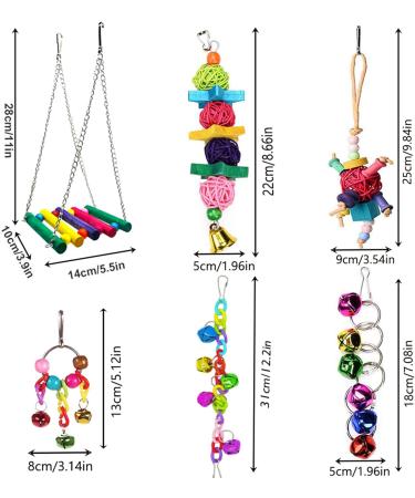 Esrise Bird Toys - Colorful Hanging Wood Bells for Conures Lovebirds & Finch | International Shipping - Buy Online on GoSupps.com