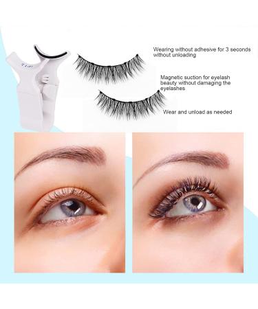 Natural Look Magnetic Eyelashes - Makeup Lashes Magnetic | Dense False Eyelashes | Clear Stem Fake Lashes | Magnetic Eyelashes With Applicator For Women And Ladies - Buy Online on GoSupps.com